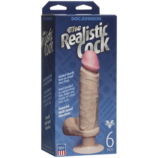 The Realistic Cock Vibrating Dildo – 6 Inch Pink