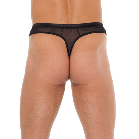 Rimba Black Mesh G-String - Sheer Minimal Men's Underwear