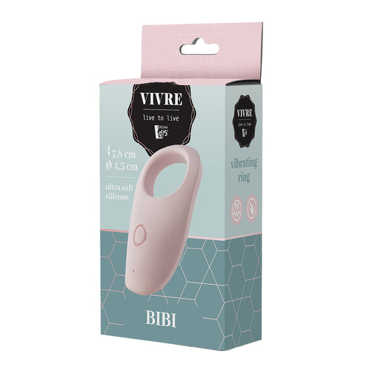 Vivre Bibi Cockring Pink 7.8cm - 7 Rhythms 3 Speeds USB Waterproof Phthalate-Free