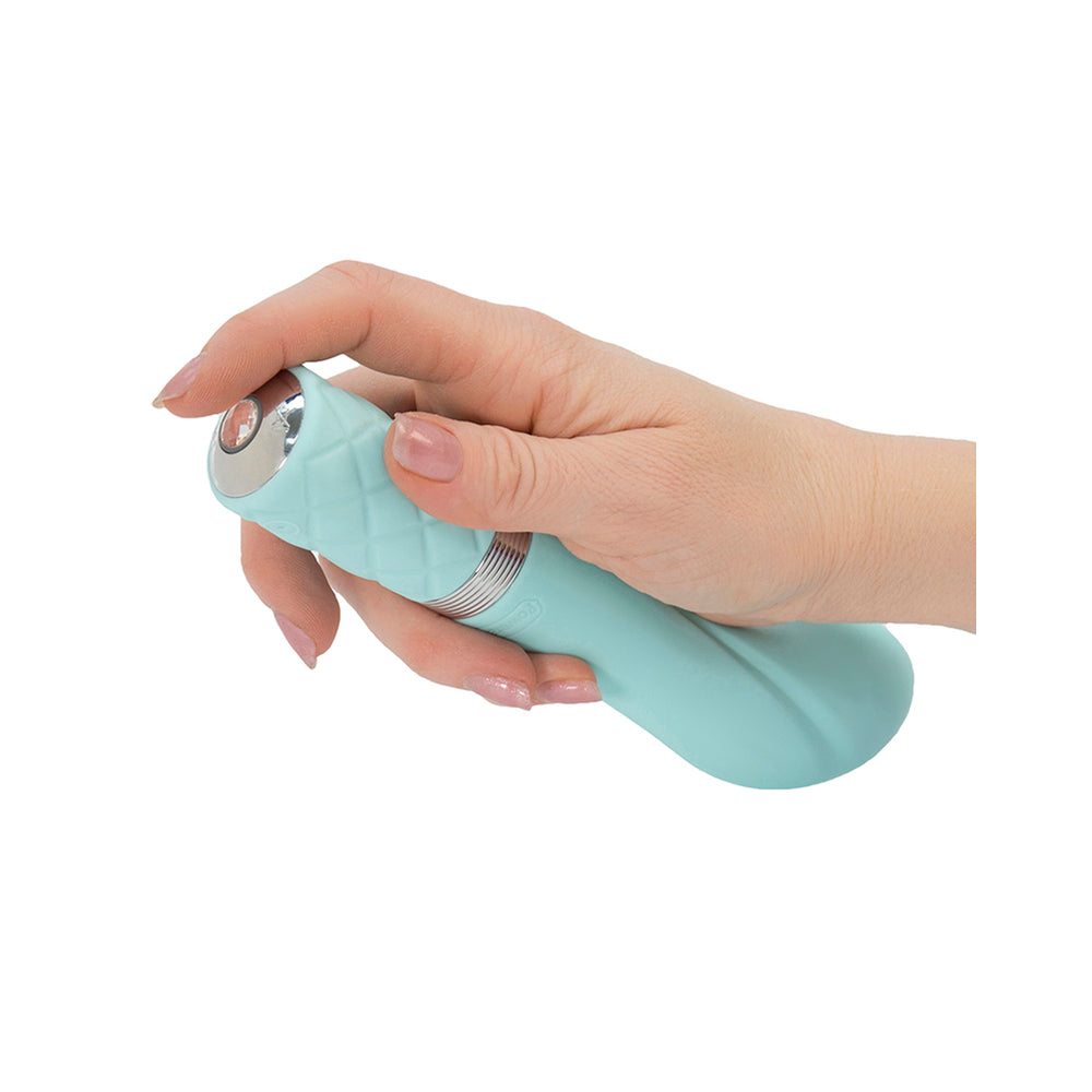 Pillow Talk Sassy GSpot Vibe 8" Green - Curved USB Travel Lock PowerBullet Incremental Speed Rechargeable