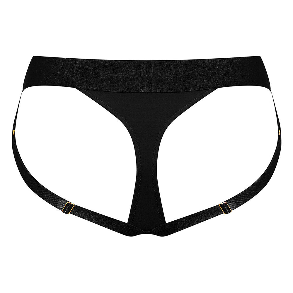 Strap On Me Harness Lingerie Heroine Small 68cm Black - Tulle Microfiber Pegging Machine Washable