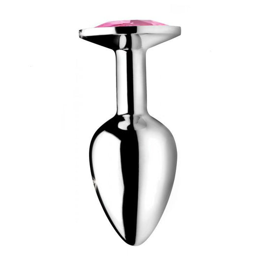 Booty Sparks Pink Gem Medium Anal Plug 3.2" - Nickel-Free Aluminium Temperature Sensitive