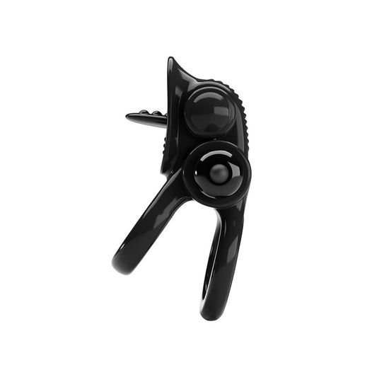 Pretty Love Passionate Ring Vibrating Cock Ring Black - 10 Modes Tongue Stimulator