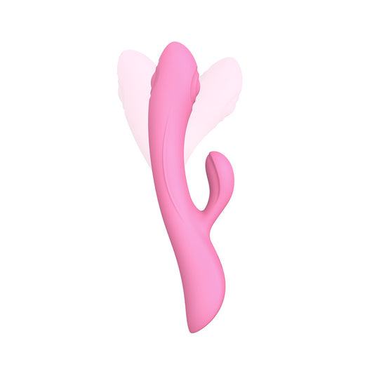 Bunny And Clyde Tapping Rabbit Vibrator 9" - Pink USB Rechargeable