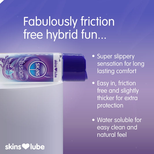 Skins Fusion Hybrid Silicone And Waterbased Lubricant 130ml - Best of Both Water-Soluble Friction-Free