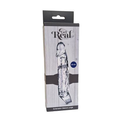 ToyJoy Get Real Extension Sleeve Large 7.5" Clear - Soft Stretchy TPE Perfect Fit