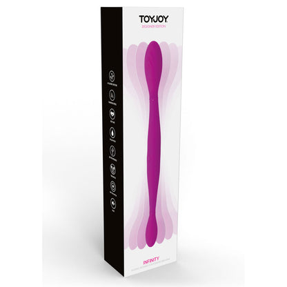 ToyJoy Infinity Double Dildo 14.6" Pink - In-Sync Motors USB Rechargeable Silicone