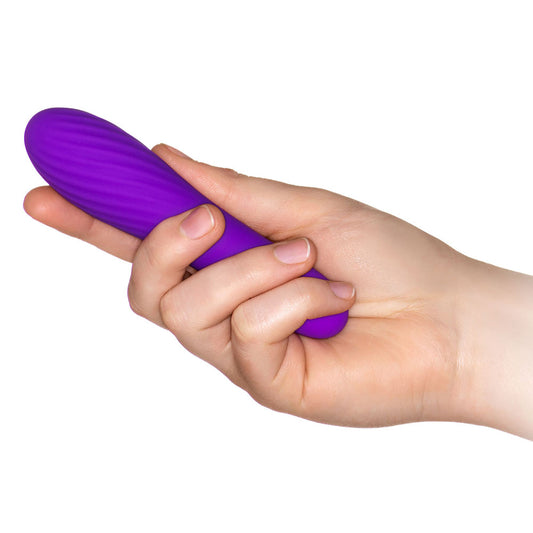 ToyJoy SeXentials Ecstasy Mini Vibe 4.9" Purple - 3 Speeds 7 Pulsations Ribbed Tip Silicone