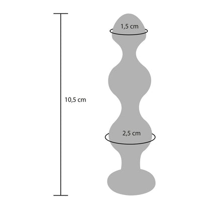 Diamond Star Beads Small 4" Silver - 3 Size-Increasing Beads Jewel Base Aluminium