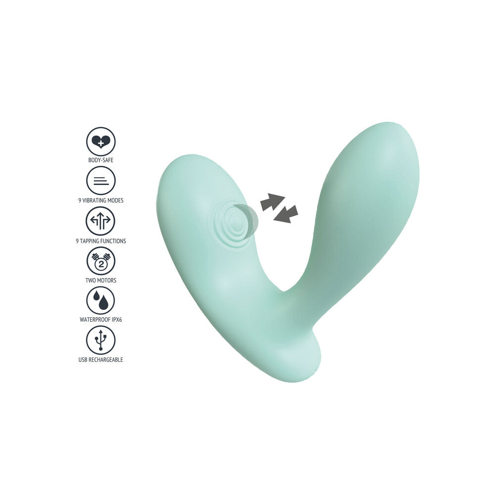Xocoon DuoVibe II Green - Tapping & G-Spot Dual Stimulator with 9 Functions