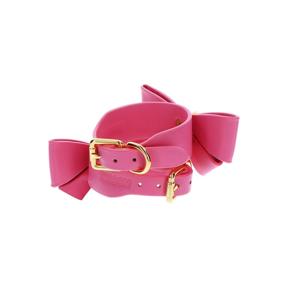 Taboom Malibu Wrist Cuffs - Pink Bow Gold-Plated Devotion