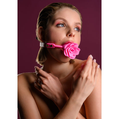 Taboom Malibu Rose Ball Gag Pink - Adjustable Strap Silicone Mouth Restraint