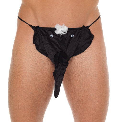 Rimba Black Elephant Pouch G-String - Playful Animal Men's Underwear