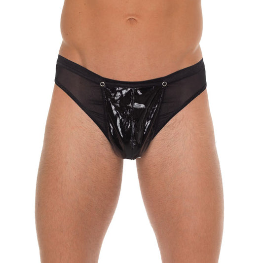 Rimba Black PVC Pouch G-String - Fetish Minimal Men's Underwear