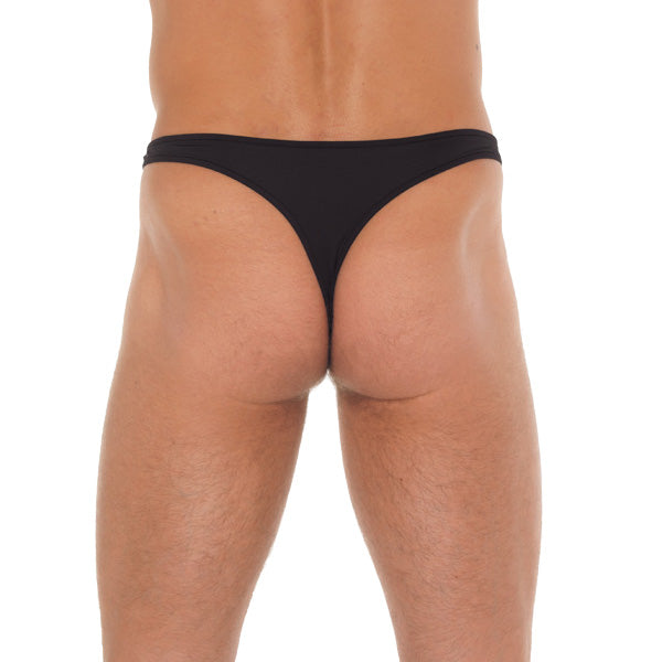 Rimba Black G-String with Metal Hoop Connectors - Industrial Minimal Men's Underwear
