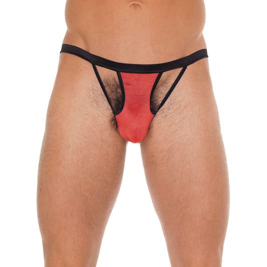 Rimba Black G-String with Red Pouch - Passionate Contrast Men's Underwear