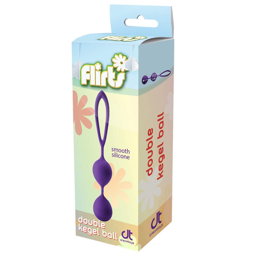 Flirts Kegel Balls Purple 17cm - Double Ball Flexible Drawstring Silicone