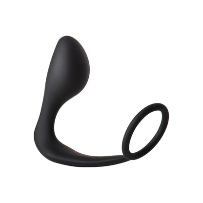 Fantasstic Anal Plug with Cockring 4.5" Black - Prostate Massaging