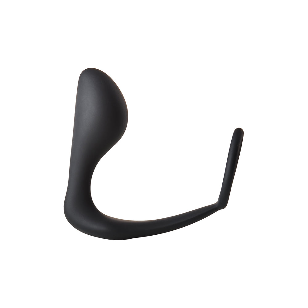 Fantasstic Anal Plug with Cockring 4.5" Black - Prostate Massaging