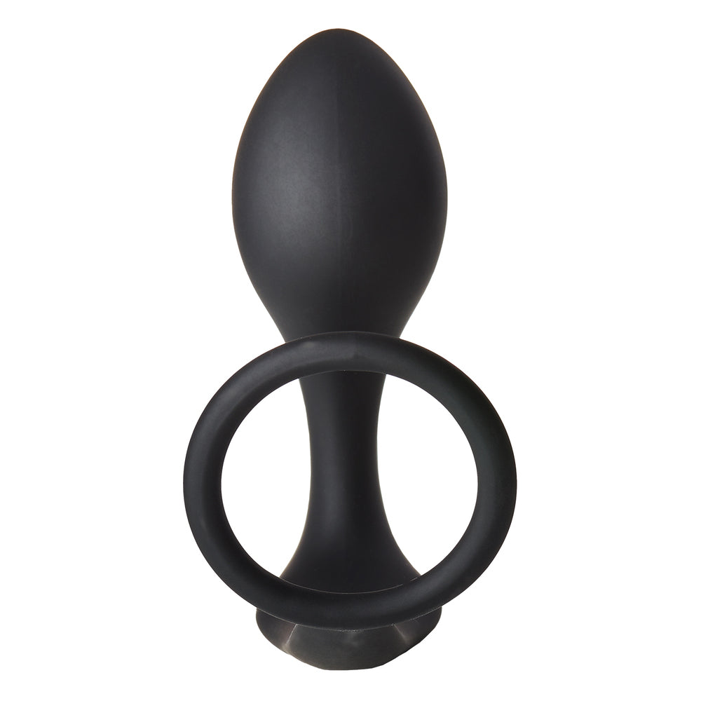 Fantasstic Anal Plug with Cockring 4.5" Black - Prostate Massaging