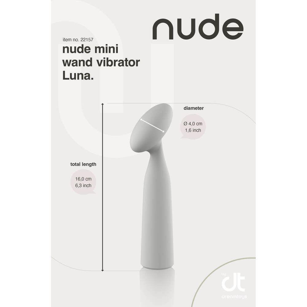 Nude Luna Mini Wand Vibrator 6.3" Green - 10 Vibrations IPX6 Waterproof USB
