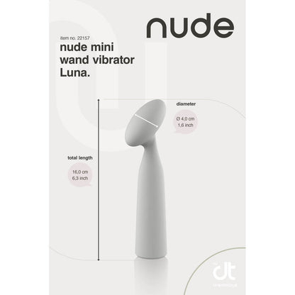 Nude Luna Mini Wand Vibrator 6.3" Green - 10 Vibrations IPX6 Waterproof USB