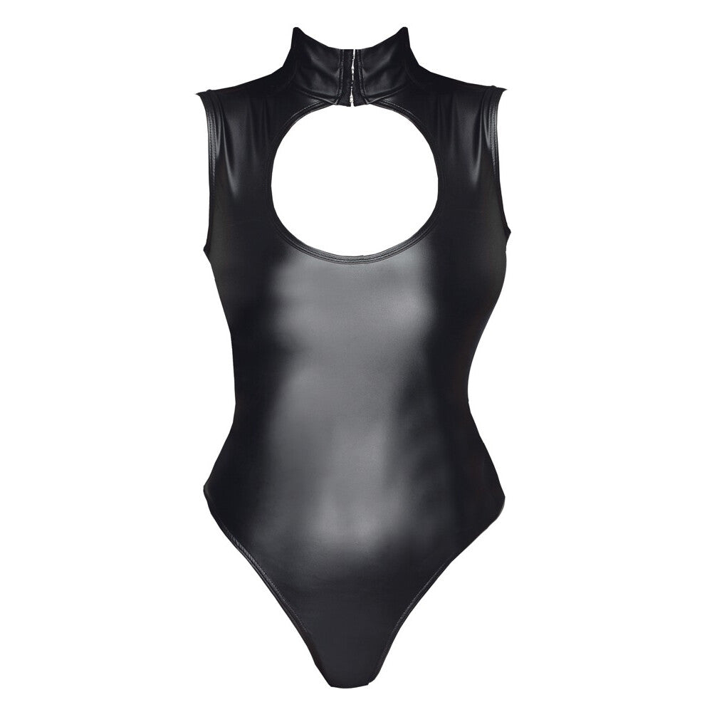 Black Matte Look Body with Cleavage Cut-Out - Trendy Devotion