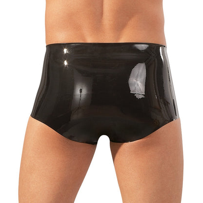 Late X Black Latex Boxers with Penis Sleeve - Fetish High-Gloss Men's Underwear