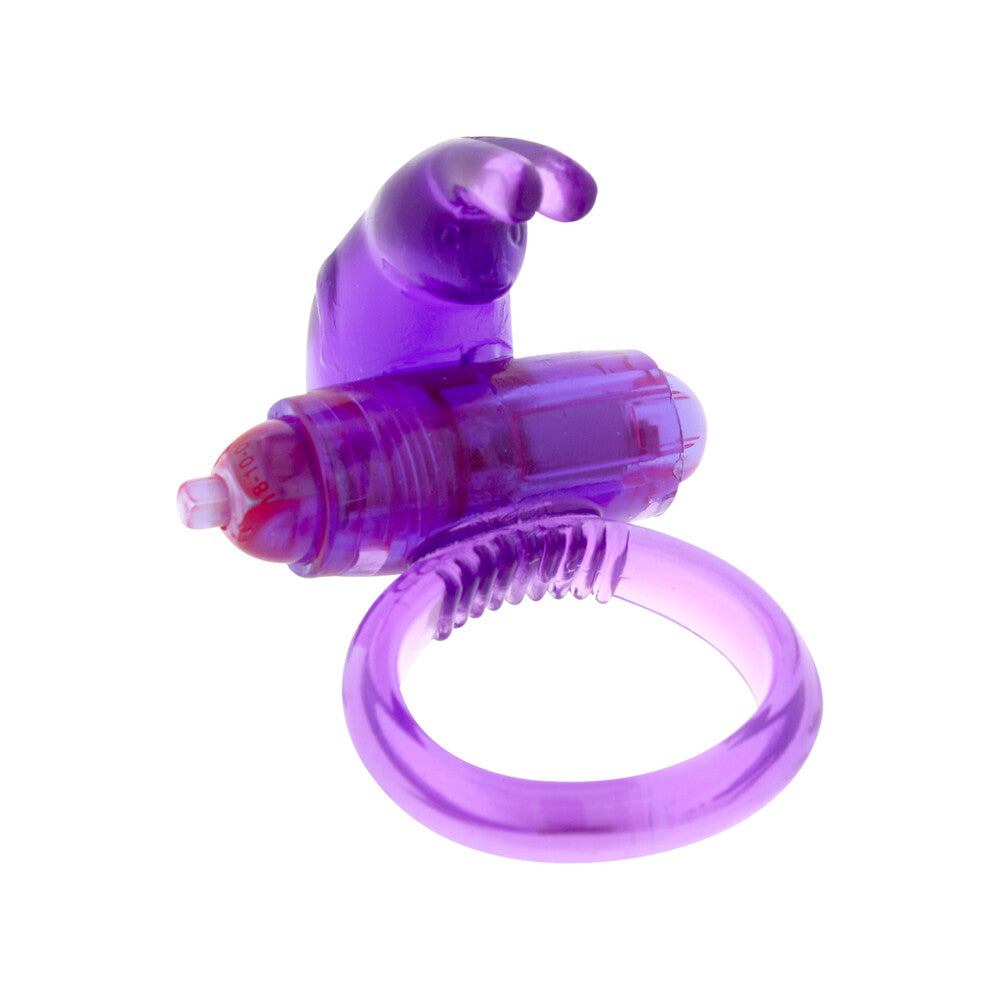 Rabbit Ultra Soft Vibrating Cock Ring Purple - Tickling Bunny Clitoral Stimulator