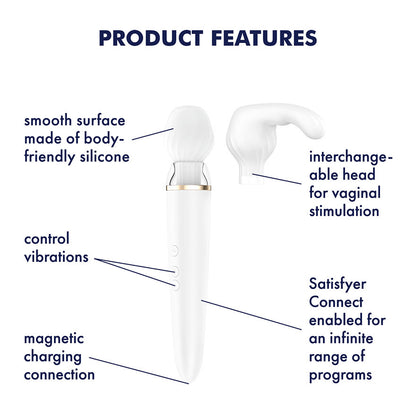 Satisfyer Double Wander - XXL Wand with 2 Heads Bluetooth APP Control