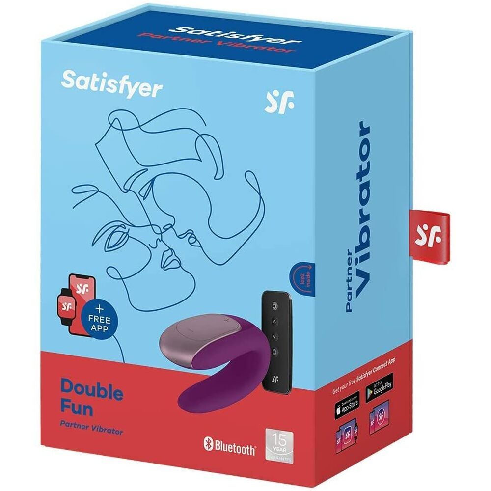 Satisfyer Partner Double Fun - 3.9" Couples Vibrator APP Enabled Purple