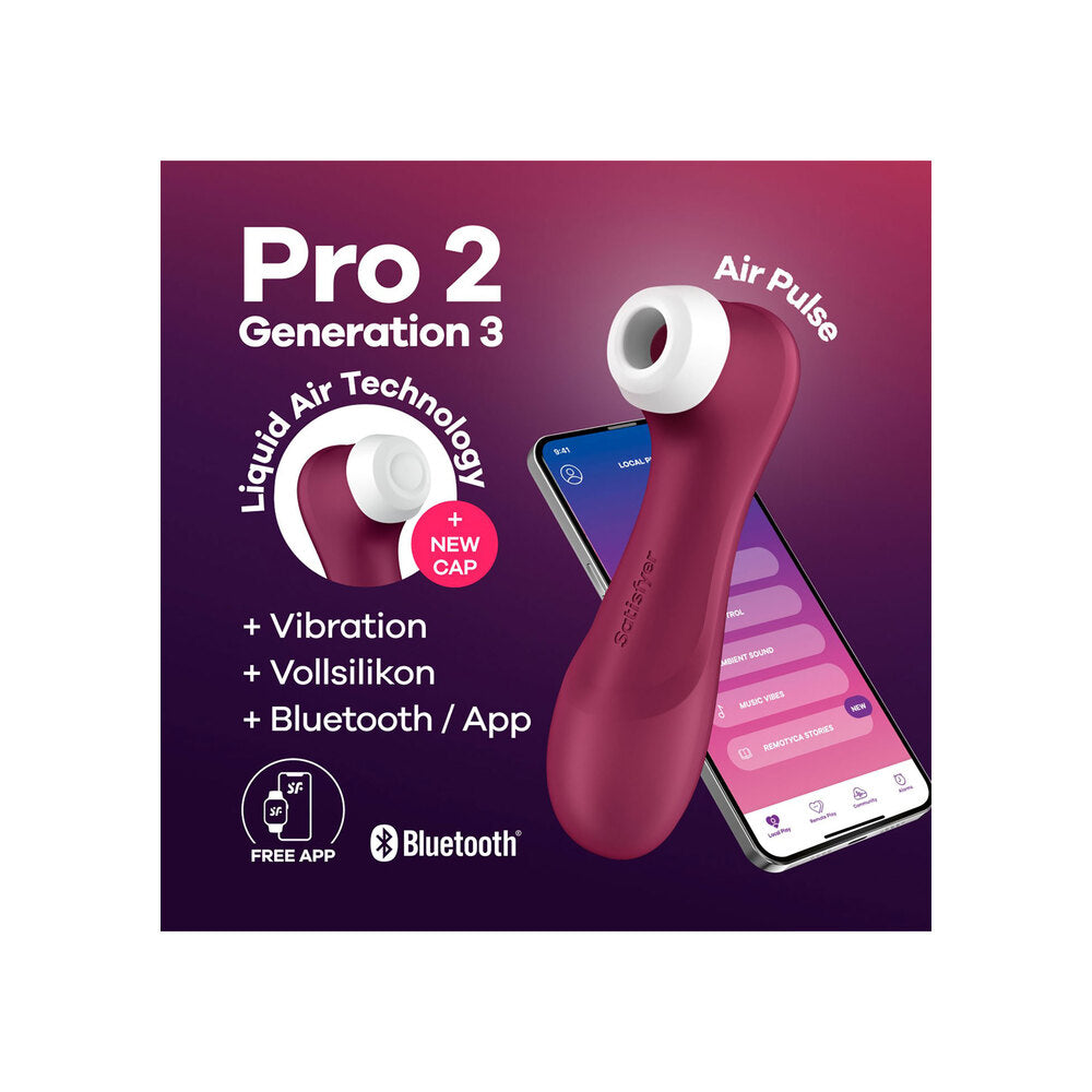 Satisfyer Pro 2 Generation 3 6.45" Purple - Liquid Air Tech APP Control