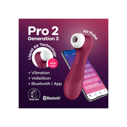 Satisfyer Pro 2 Generation 3 6.45" Purple - Liquid Air Tech APP Control