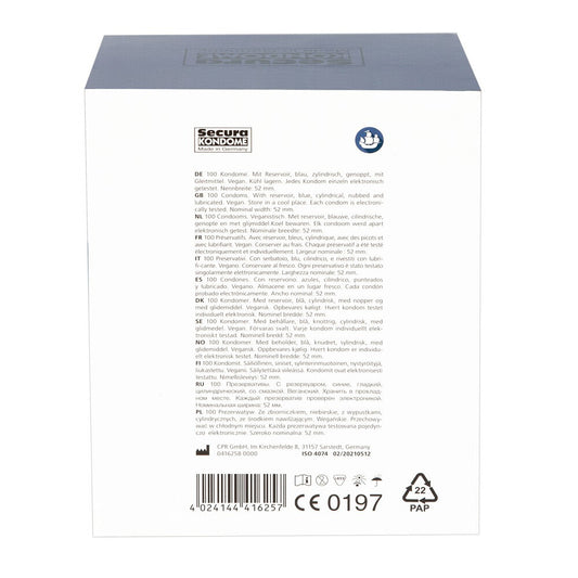 Secura Blue Pearl Condoms 100 Pack - Abundant Stimulation Devotion