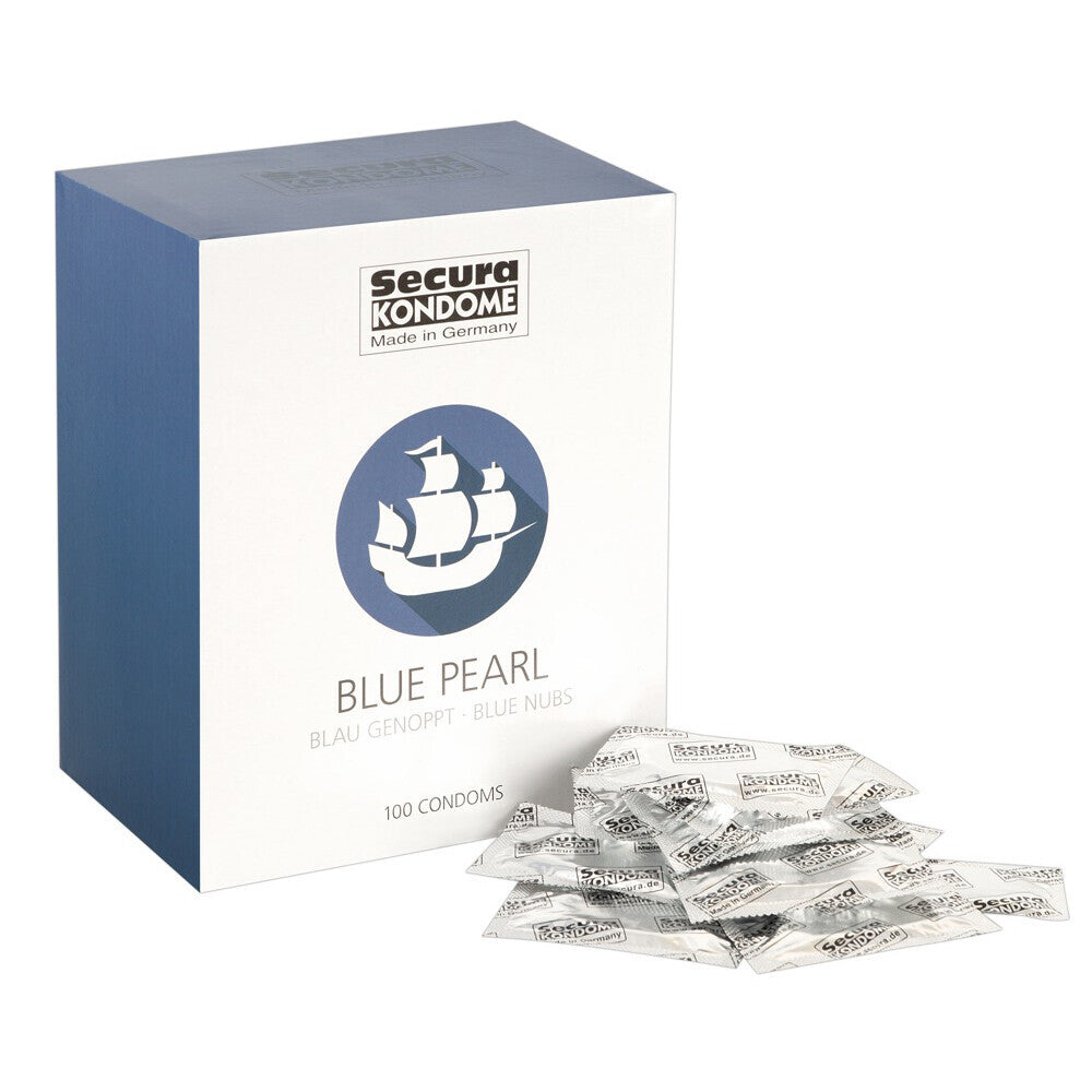 Secura Blue Pearl Condoms 100 Pack - Abundant Stimulation Devotion