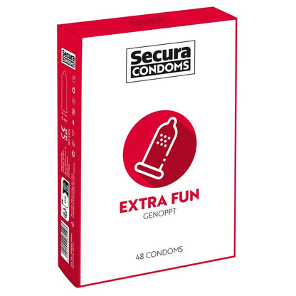 Secura Extra Fun Ribbed Condoms 48 Pack - Textured Protection Devotion
