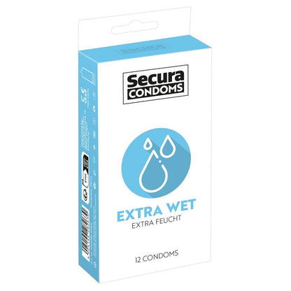 Secura Extra Wet Condoms 12 Pack - Generous Lubrication Devotion