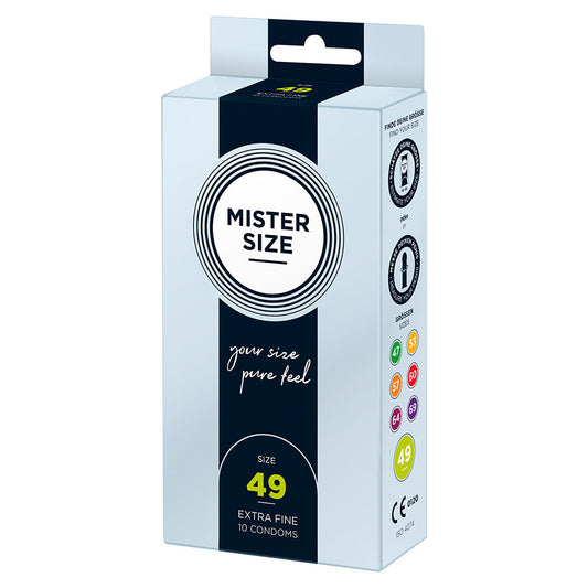 Mister Size 49mm Your Size Pure Feel Condoms 10 Pack - Snug Fit Devotion