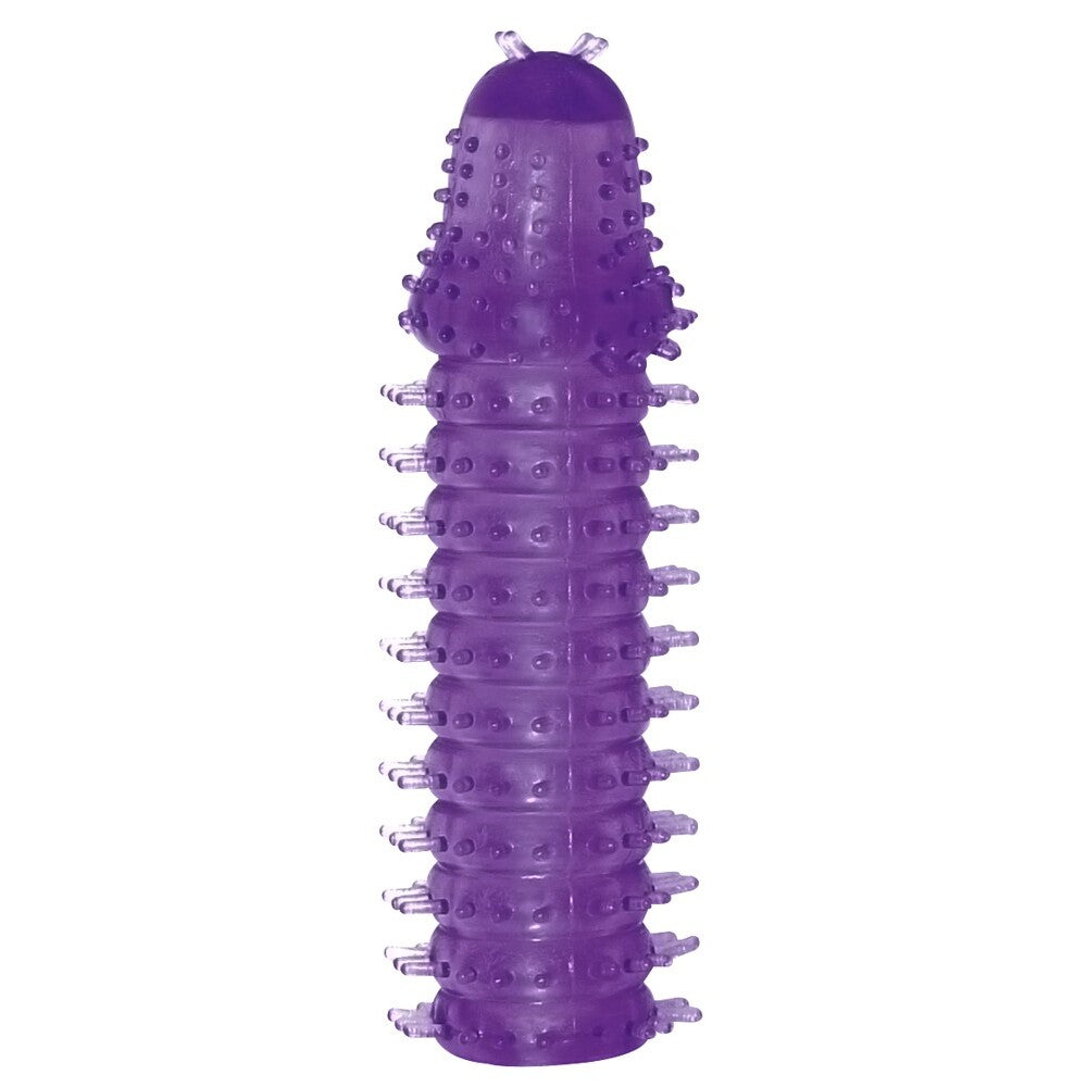 Xtra Lust Penis Sleeve 6" Purple - Nubby Silicone Feel Stretchy