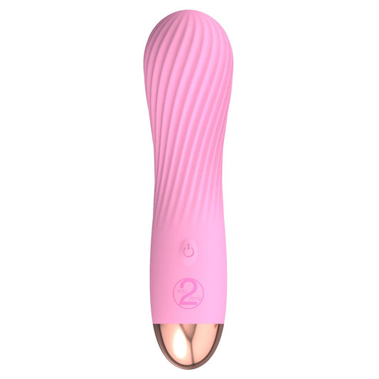 Cuties Silk Touch Rechargeable Mini Vibrator Pink 5" - 7 Modes USB Waterproof Silicone