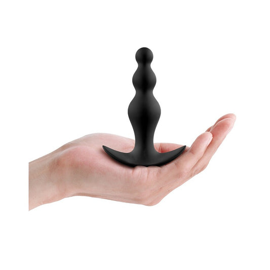 Dorcel Training Anal Beads Medium 4.52" Black - 100% Silicone Waterproof Flexible Experienced