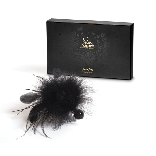 Bijoux Indiscrets Pom Pom Feather Tickler Black - Soft Marabu Feathers Sensual