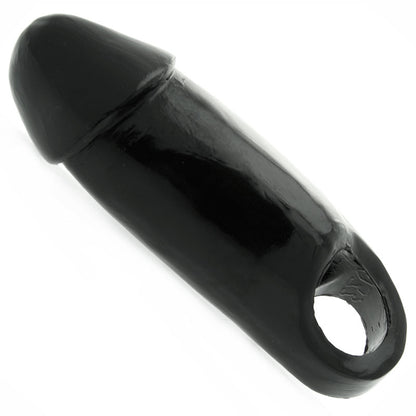 Fat Dick Penis Sleeve 8" Black - Ball Support Scrotum Ring PVC Enhancer