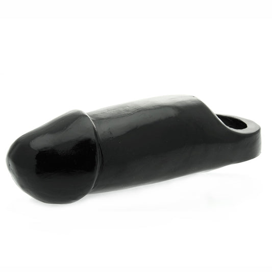 Fat Dick Penis Sleeve 8" Black - Ball Support Scrotum Ring PVC Enhancer