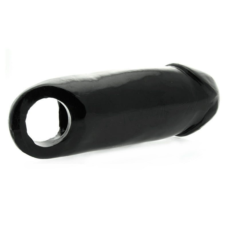 Fat Dick Penis Sleeve 8" Black - Ball Support Scrotum Ring PVC Enhancer