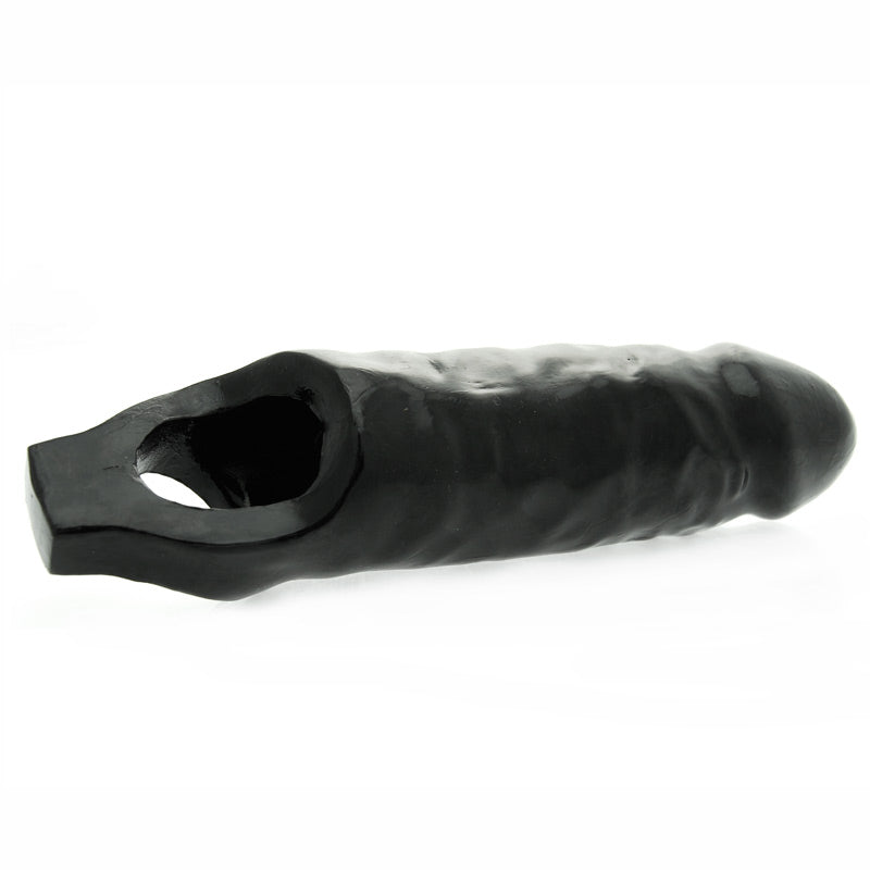 XL Black Mamba Penis Sleeve 9.5" Black - Lifelike Extender Hollow Shaft Ball Ring