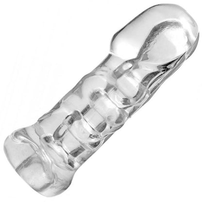 Master Series Cock Holster Sleeve 7" Clear - Girth Enhancing Internal Ribbing Bulbous Tip