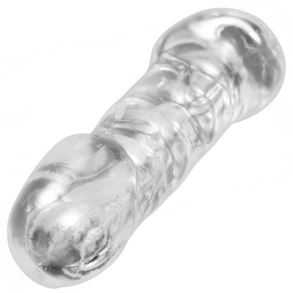 Master Series Cock Holster Sleeve 7" Clear - Girth Enhancing Internal Ribbing Bulbous Tip