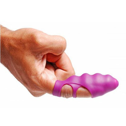 Finger Bangher Vibe 3.5" Purple - Silicone ABS Discreet Petite Stretchy Target Stimulation