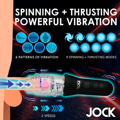 Jock Spinning Thrusting and Vibrating Masturbator - Triple-Action Stroker